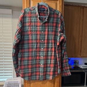 Ralph Lauren Men's Plaid Shirt in Red and Green